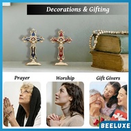 BL Standing Crucifix Saint Benedict Metal Crucifix Cross Ornament Decoration Car and Office