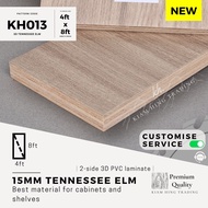 15mm Tennessee elm 3D PVC 2-side laminated plywood (4ft x 8ft) | KH013 | Papan kayu DIY | Kiam Hing
