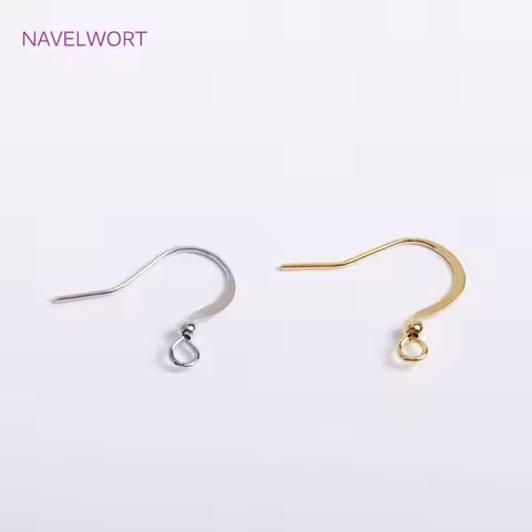 Trendy High Quality Brass Metal Ear Wire with Loop And Bead 14K Gold Plated French Earring Hooks DIY