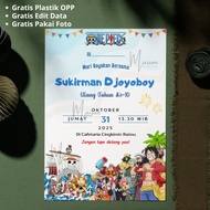 One Piece Birthday Invitation + OPP Plastic - One Piece Birthday Invitation - Custom Birthday Invita