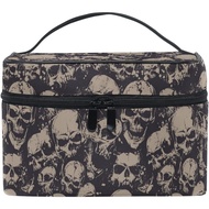 Makeup Bag, Grunge Skulls Travel Makeup Organizer Bag Cosmetic Cases Toiletry Bags for Girl Women La