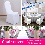 3/6/8PCS Chair Cover Cloth Upscale hotel wedding White chair cover Banquet Hotel Dining Party Lycra Polyester Spandex Outdoor