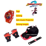 Boboiboy Lightning Hat+Bracelet+Gloves+Projector Clock