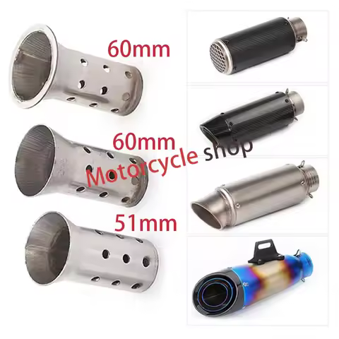 51mm 60mm 51/60 Inlet Motorcycle Exhaust Muffler Adjustable DB Killer Silencer Noise Sound Eliminato
