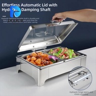 DOOURPH Chafing Dish Buffet Set, 6/9L Stainless Steel Buffet Stove,  with Transparent Hydraulic Lid 