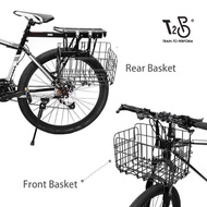 T2P Folding Bicycle Basket Lift-Off Front Bike Quick Release Handles Easy Installation Handlebar