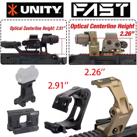 FAST FTC OMNI Magnifier Riser Unity Tactical Mount 2.26'' 2.91'' Scope Sight Folding For Eotech G33 
