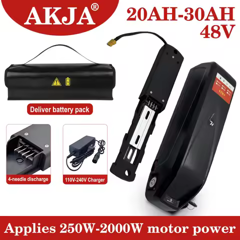 AKJA 48V 20-30AH Hailong Lithium Battery, 4-pin Bottom Discharge 35AH BMS Safe 24H Dispatch Air Fast