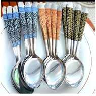Stainless steel batik spoons (dozens), tablespoons, dozens of spoons