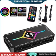 【ALLOYSEED】 1 ถึง 9 3 ใน 1 5V 3 ขา ARGB Controller พัดลมระบายความร้อน Hub PWM ARGB Fan Hub PWM และ A