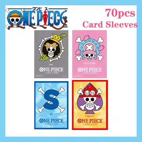 One Piece Card Sleeves 70pcs 66x92mm Sabo Ace Brook Chopper Official Anime Protective Sleeves Collec