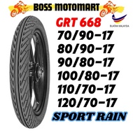 GRT 668 TUBELESS TAYAR TIRES MOTORCYCLE SPORT RAIN TAYAR HUJAN TAHUN 2024 70/90-17 80/90-17 90/80-17