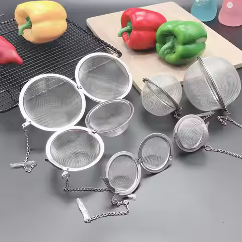304 Stainless Steel Tea Infuser Sphere Mesh Strainer Coffee Diffuser 5CM/7CM/9CM Handle Ball Herb S 