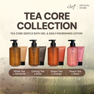 CLEF Tea Core Gentle Bath Gel & Daily Nourishing Lotion | Oolong Tea | White Tea | Green Tea | Peach