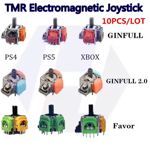 10PCS DS13-MAX GINFULL 2Nd Gen Upgraded TMR Joystick Compatible with PS5 PS4 Replacement Joystick fo