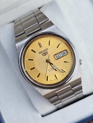 นาฬิกา Seiko 5​ Automatic กลไกลระบบเครื่อง 6309 หน้า​ทองแผ่นเสียงVintage หลักแท่งทอง