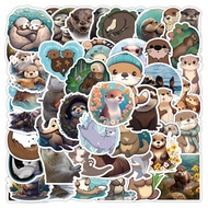 10/50Pcs Cute Otter Animals Stickers for Laptop Skateboard Suitcase Phone Waterproof Sticker Kid Toy