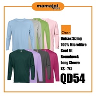 【Premium】 OREN SPORT Baju T Shirt Lelaki Perempuan Lengan Panjang Microfiber Jersey Plus Size QD54 B