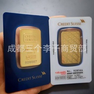 U Non-Magnetic Real Swiss Gold Bar Swiss Bank Gold Bar 1 Ounce Brass Crafts Square Gold Plated Nugge