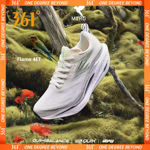 361 Degrees Flame 4 ET Men's Running Shoes Racing Marathon Rebound Breathable Cushioning Male Sneake