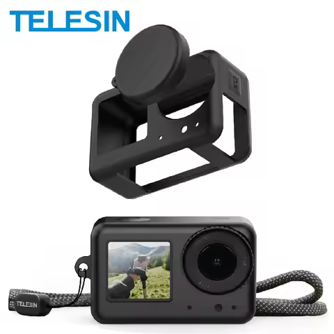 TELESIN Soft Silicone Case For DJI OSMO Action 3 4 5pro Lens Cap Camera Drop Proof Protective Case F
