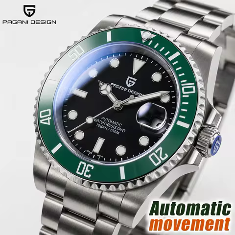 PAGANI DESIGN PD1661 Miyota 8215 Automatic Men's Watch Sapphire Ceramic Bezel 316L Steel Luminous Da