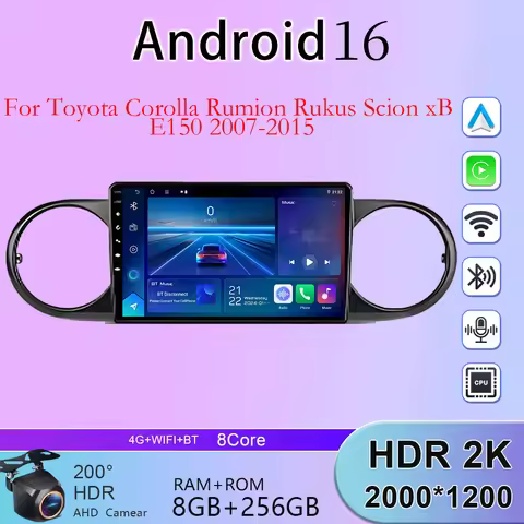 Android 16 Carplay For Toyota Corolla Rumion Rukus Scion xB E150 2007 2008 2009 2010-2015 Car Radio 