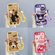 Cute Cartoon Soft Case For Oppo A3s A12e Kuromi Lotso Gromit Soot Sprite With Lanyard