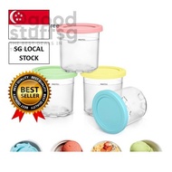 [SG FREE 🚚] Ice Cream Pints Cup For Ninja Creamie Ice Cream Maker Cups Reusable Can Store Ice Cream Pints Containers Wit