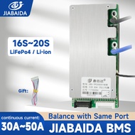 JIABAIDA BMS 16S LiFePo4 17S 20S Li-ion Battery Balance 48V 60V 72V  Balance 30A 40A 50A JBD BMS