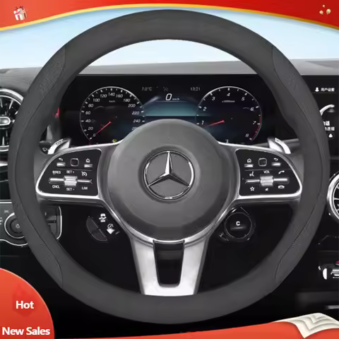 Leather Car Steering Wheel Cover for Mercedes Benz EVITO W447 EQV EQC W206 C300 S206 C300 X206 C220 