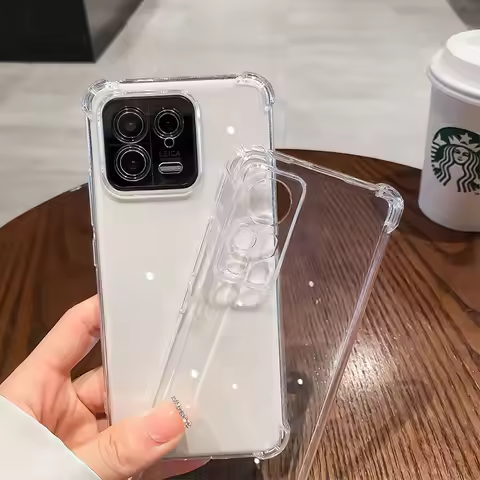 Luxury Shockproof Clear Phone Case For Xiaomi Mi 13 12 12T 11 10 9 Pro Lite Back Cover Redmi Note 12