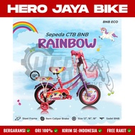 Sepeda Mini Anak Perempuan BNB RAINBOW Ukuran 12 16 18Inch Keranjang