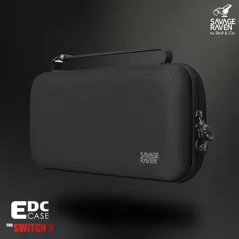 New Savage Raven by Skull & Co. EDC Carrying Case for Nintendo Switch 2 ortable Hard Shell Storage B