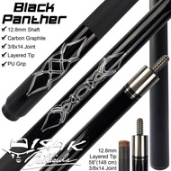 Ready Ready Black Panther Carbon Graphite Pool Cue | 12.8 Mm Billiard Stick Termasuk Ppn-