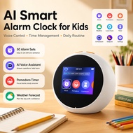 AI Smart Alarm Clock For Kids 2.8 Inch Touch Screen WiFi Voice Control Pomodoro Timer Countdown Digi