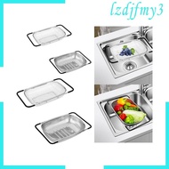[Lzdjlmy3] Extendable Sink Dish Drainer, Stainless Steel, Breathable Over Sink Drainage, Fruit Drainer