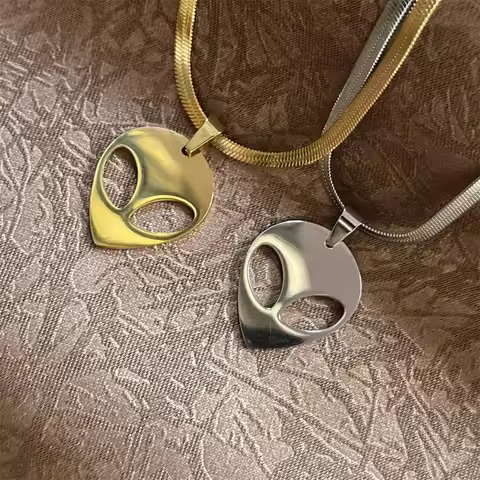 New Alien Pendant Blade Snake Chain Necklace For Women/Men Stainless Steel Steam Punk Collares Para