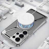 Case for Samsung Galaxy S25 S24 Ultra S25ultra S24ultra Plain Leather Plating Edge Cover for Galaxy 