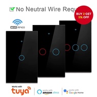WiFi Smart Touch Switch Bluetooth Neutral Wire Required 2/3 Gang