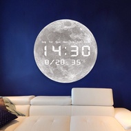 นาฬิกาอิเล็กทรอนิกส์ดาวเคราะห์LED ที่เรียบง่ายและมีสไตล์ นาฬิกาแขวนผนังทรงกลม นาฬิกาดิจิตอ 简约时尚装饰星球L