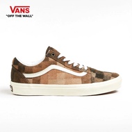 VANS OLD SKOOL - SWEATER CHECK BROWN รองเท้า รองเท้าผ้าใบ ผู้ชาย ผู้หญิง