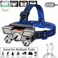 Uloverun Powerful Rechargeable Head Flashlight For Fishing Led Headlamp Nitecore Camping Headlights 