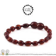 Amber Buddy | XO54DC Kalung & Gelang amber bayi Dark Cognac Glossy - 32cm & 14cm
