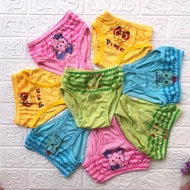 HIJAU Contents 4Pcs, 8Pcs, 12Pcs Children's and Baby Girls' CD Panties with Front Image, Character C