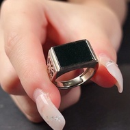 墨翠翡翠無事牌戒指 925純銀 | 天然緬甸玉翡翠A貨 | 送禮