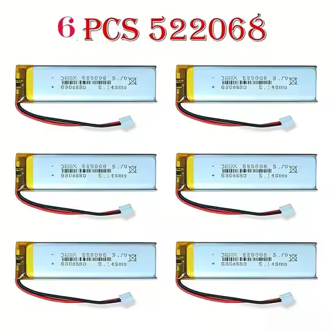 522068 3.7V 850mAh Rechargeable Lithium Polymer Soft Pack Battery for Small Fan Digital LED Light MP