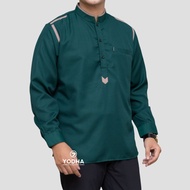 kemeja koko pria distro muslim hadroh baju koko casual biru polos putih coklat santri taqwa yodha