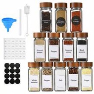 6-12ชิ้น Labeled Spice Jars, Glass Spice Jars With Bamboo Lids, Essential Kitchen Supplies, Spice Ja