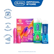 Durex Play 2in1 Vibrator Toy &amp; Teaser Tip + Classic Lube 100ML &amp; 2in1 Aloe Vera Massage Lube 200ML Bundle | For Woman